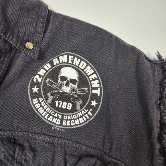 Motorcycle Shirt Mens L 2nd Amendment Bikercore Punk Grunge Rebel Edgy Rugged - Picture 3 of 10